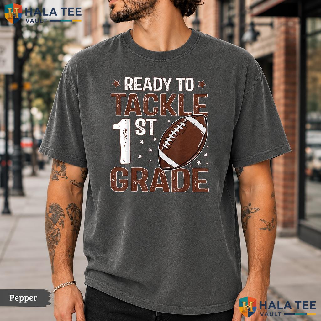 Tackle 1st Grade Football Comfort Colors T-Shirt Boys Back To School Apparel