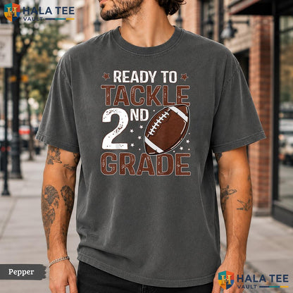 Tackle 2nd Grade Football Comfort Colors T-Shirt Boys First Day School Top