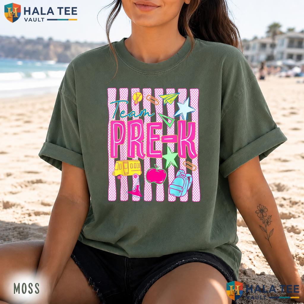 Team PreK School Squad Retro Style T-Shirt Teacher Student Classroom Top