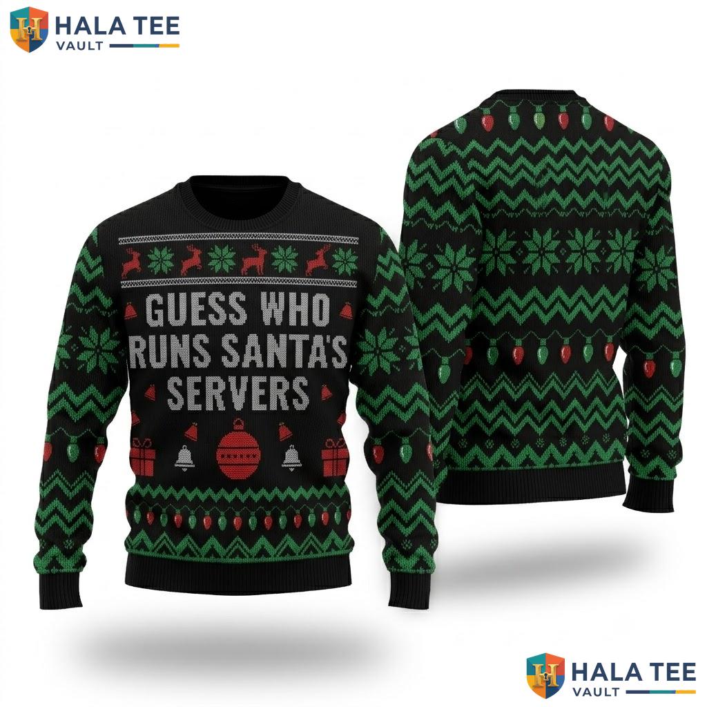 Tech Support Computer Ugly Xmas Sweater Funny IT Nerd Holiday Top