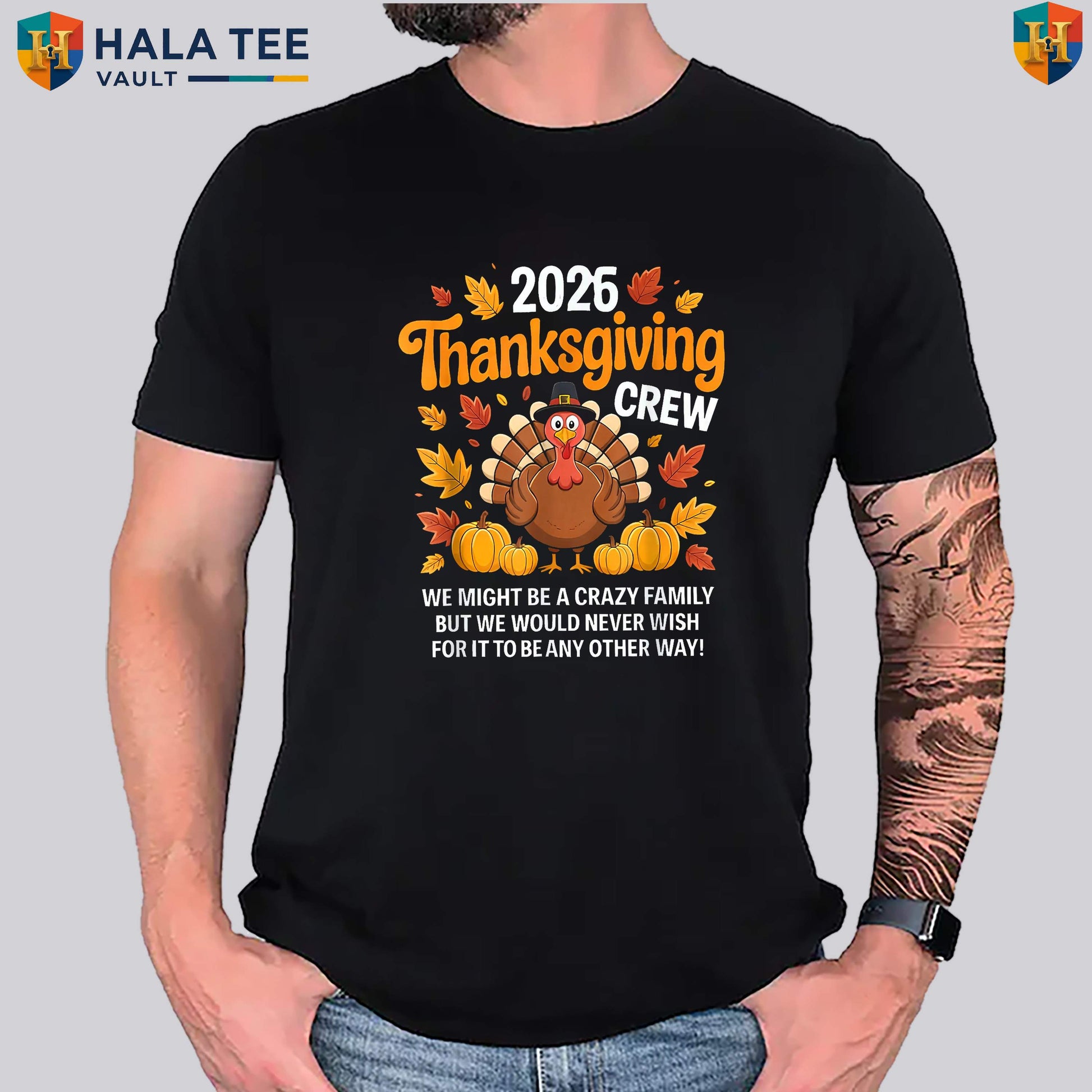 Thanksgiving Crew 2026 Matching T-Shirt Family Turkey Holiday Dinner Group Outfit
