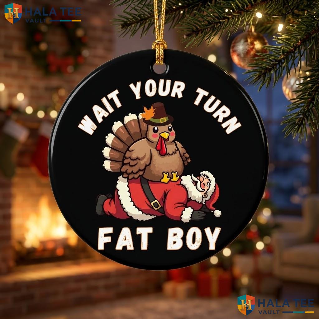 Thanksgiving Fat Boy Christmas Ornament Santa Turkey Holiday Decor