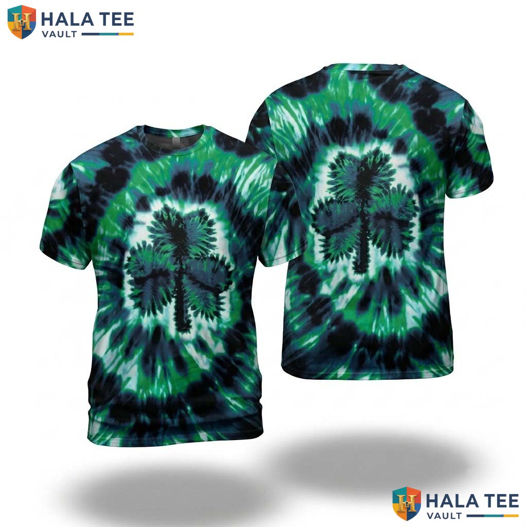 Tie Dye Shamrock All Over Print T-Shirt Mens Saint Patricks Day Costume