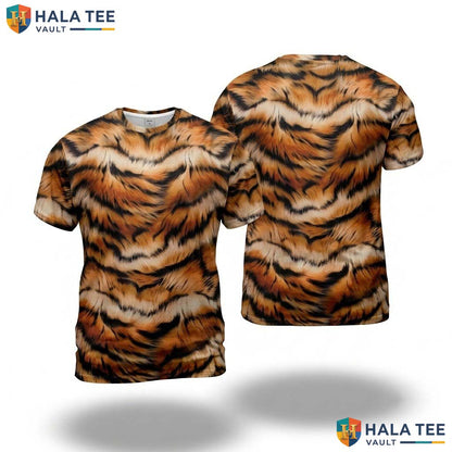 Tiger Skin Costume 3D Shirt Mens Wild Animal Print Halloween Cosplay Top