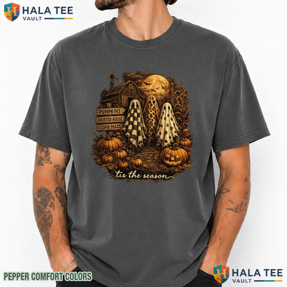 Tis The Season Ghost Comfort Colors T Shirt Spooky Halloween Holiday Gear Heavyweight Cotton T-Shirt