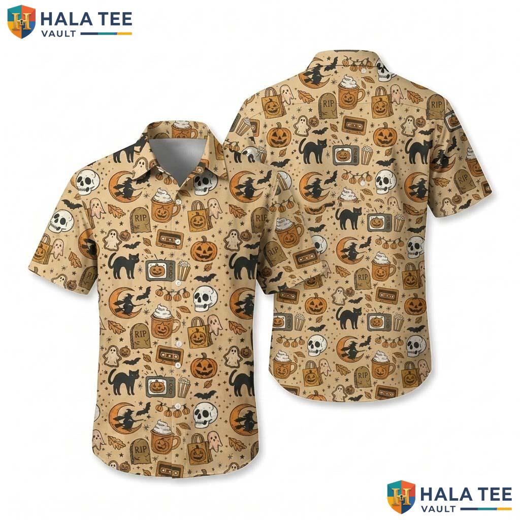 Tis The Season Halloween Hawaiian Shirt Retro Autumn Spooky Aloha