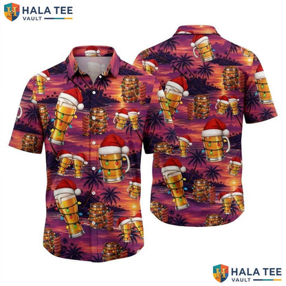 Tropical Beer Farm Life Hawaiian Shirt Mens Aloha Button Down Summer