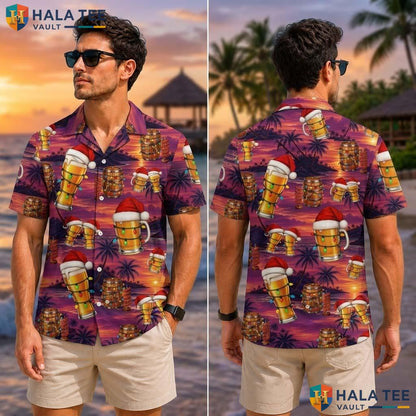 Tropical Beer Farm Life Tropical Shirt Mens Aloha Button Down Summer