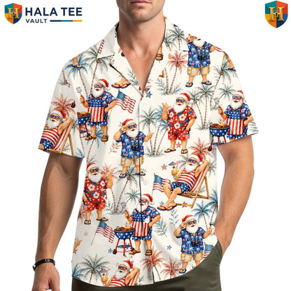 Tropical Christmas July Hawaiian Shirt Mens Summer Holiday Beach Party Outfit