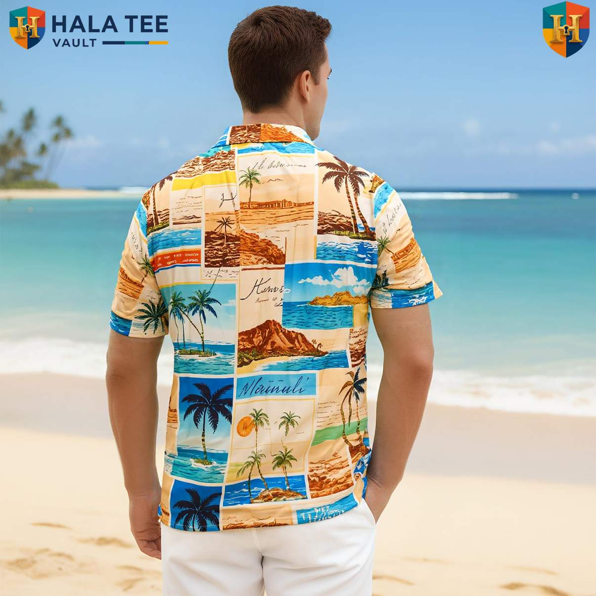 Tropical Coconut Palm Aloha T-Shirt Mens Lightweight Beach Festival Camp Gear