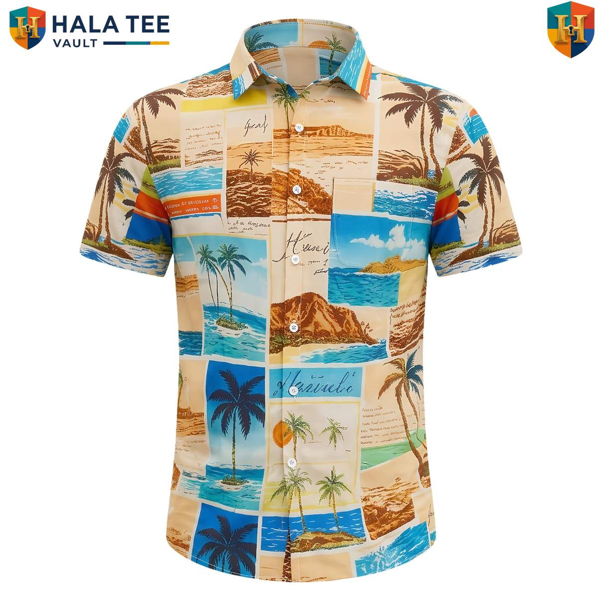 Tropical Coconut Palm Aloha TShirt Mens Lightweight Beach Festival Camp Gear