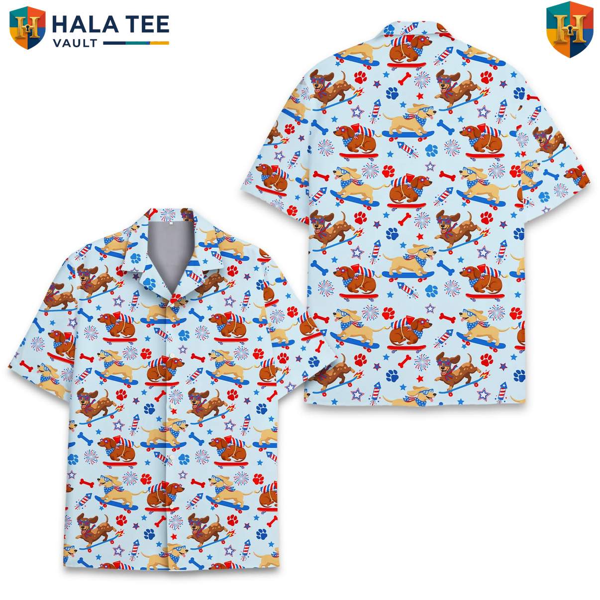 Tropical Dachshund Dog Tropical Shirt Mens Wiener Dog Luau Party Vacation Top