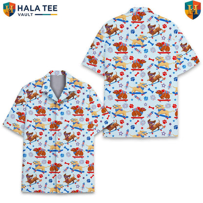 Tropical Dachshund Dog Tropical Shirt Mens Wiener Dog Luau Party Vacation Top