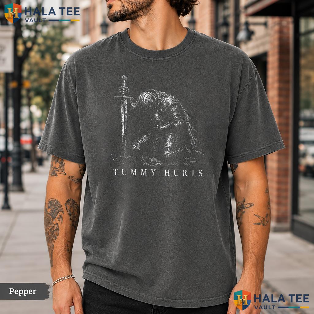 Tummy Hurts Dark Fantasy Comfort Colors T-Shirt Funny Medieval Knight Top