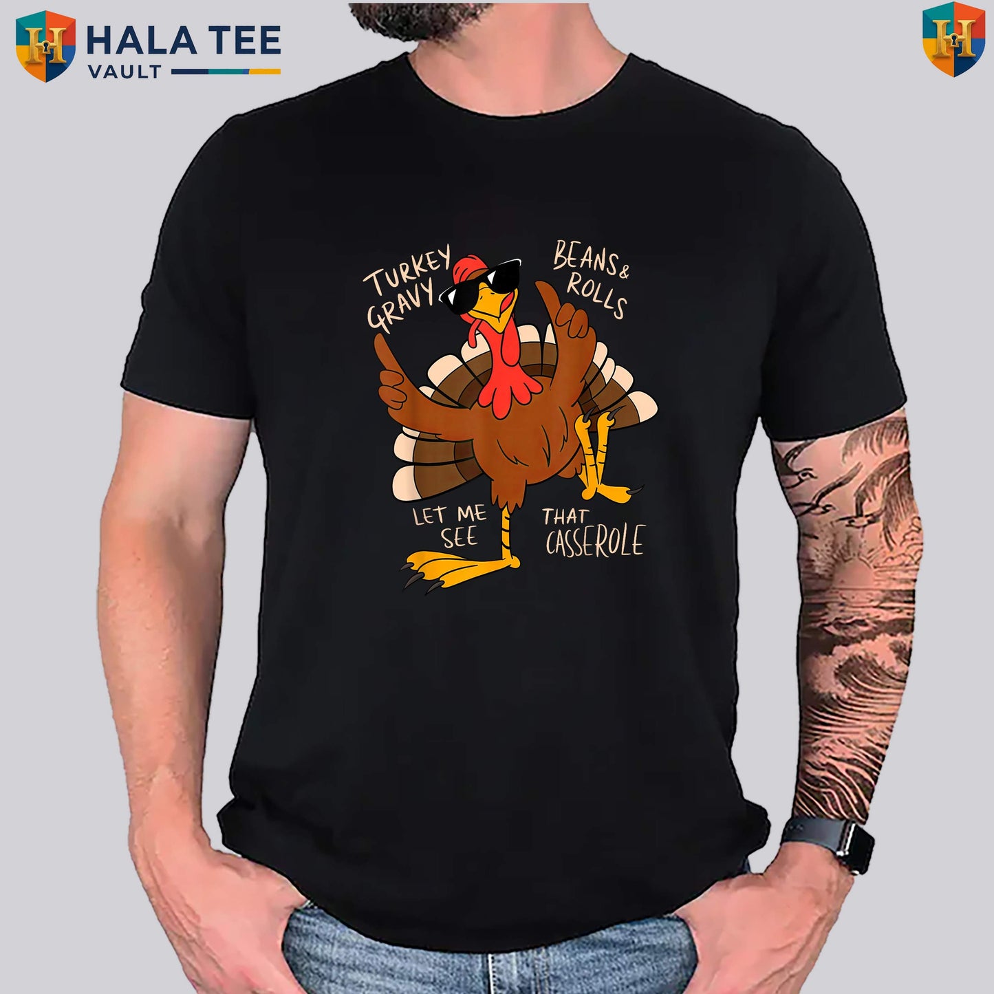 Turkey Gravy Beans Rolls TShirt Casserole Funny Thanksgiving Dinner Food Top