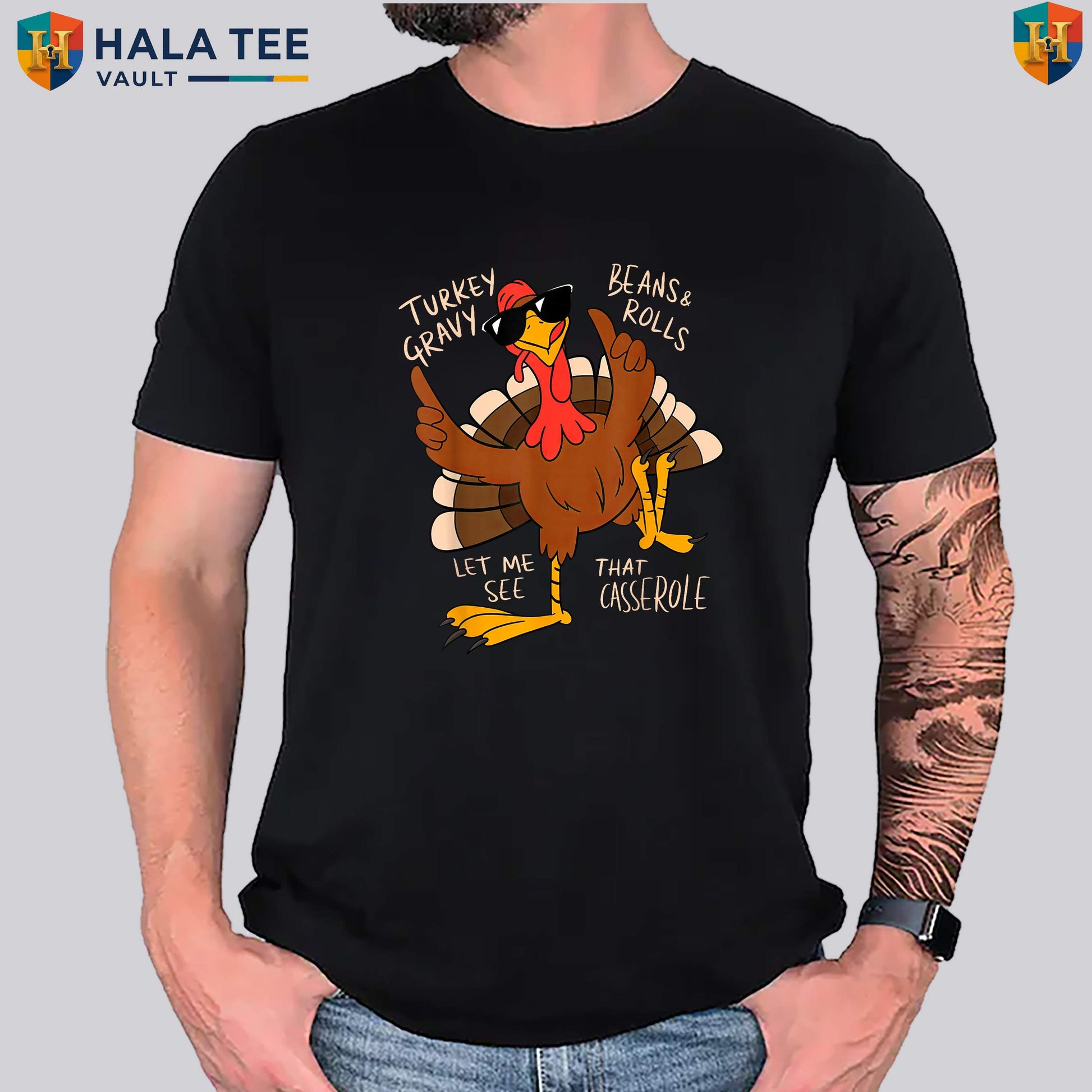 Turkey Gravy Beans Rolls TShirt Casserole Funny Thanksgiving Dinner Food Top