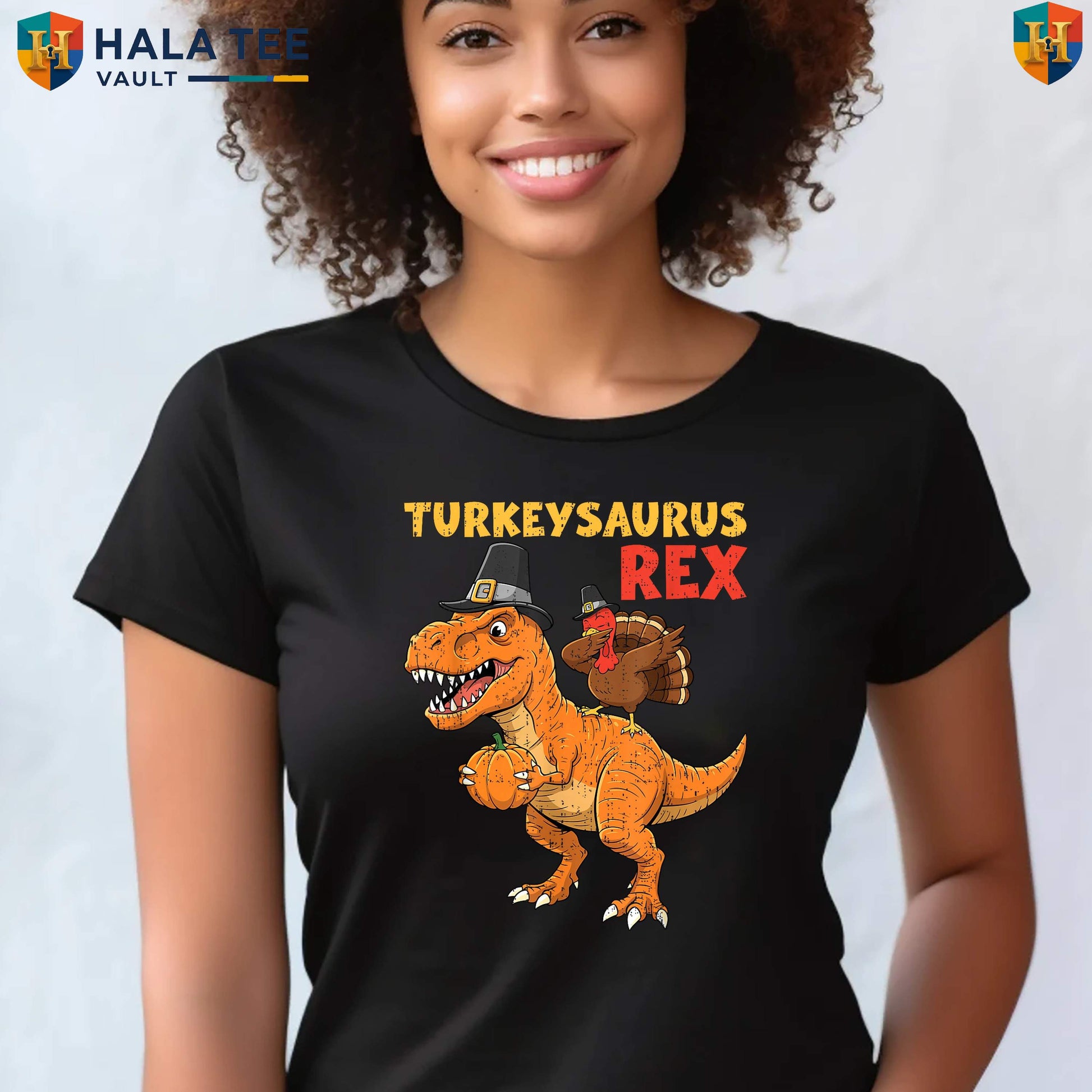 Turkeysaurus Rex Dab Dino T-Shirt Thanksgiving Toddler Boys Turkey Graphic Top