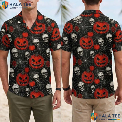 Unique Artwork Halloween Hawaiian Shirt Spooky Season Festival Aloha Adult