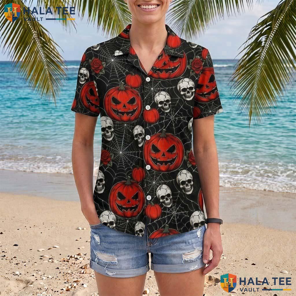 Unique Artwork Halloween Hawaiian Shirt Spooky Season Festival Aloha Adult