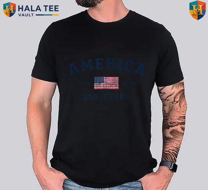United States Flag 250th T-Shirt 2026 America Fourth July Celebration Top