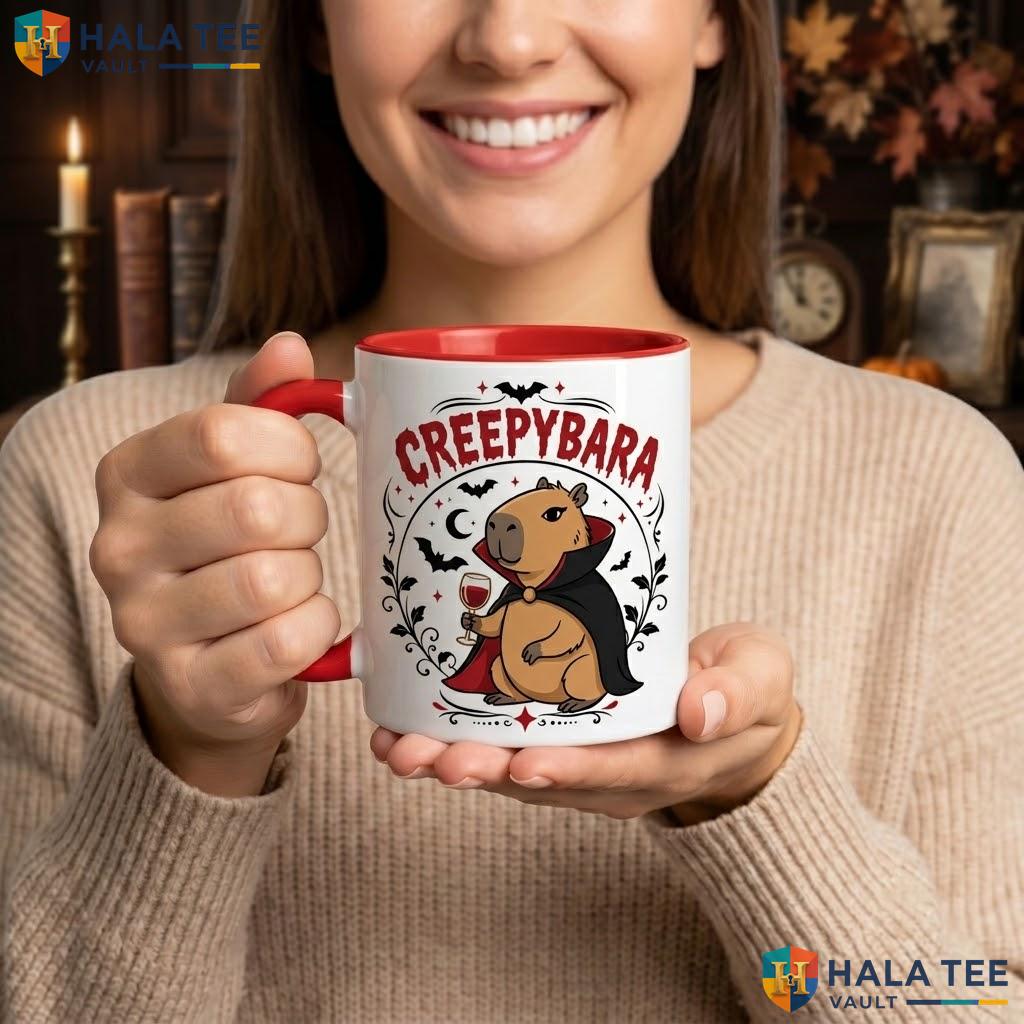 Vampire Capybara Halloween Camping Mug Funny Scary Creepybara Ceramic Coffee Mug