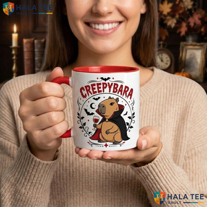 Vampire Capybara Halloween Camping Mug Funny Scary Creepybara Ceramic Coffee Mug