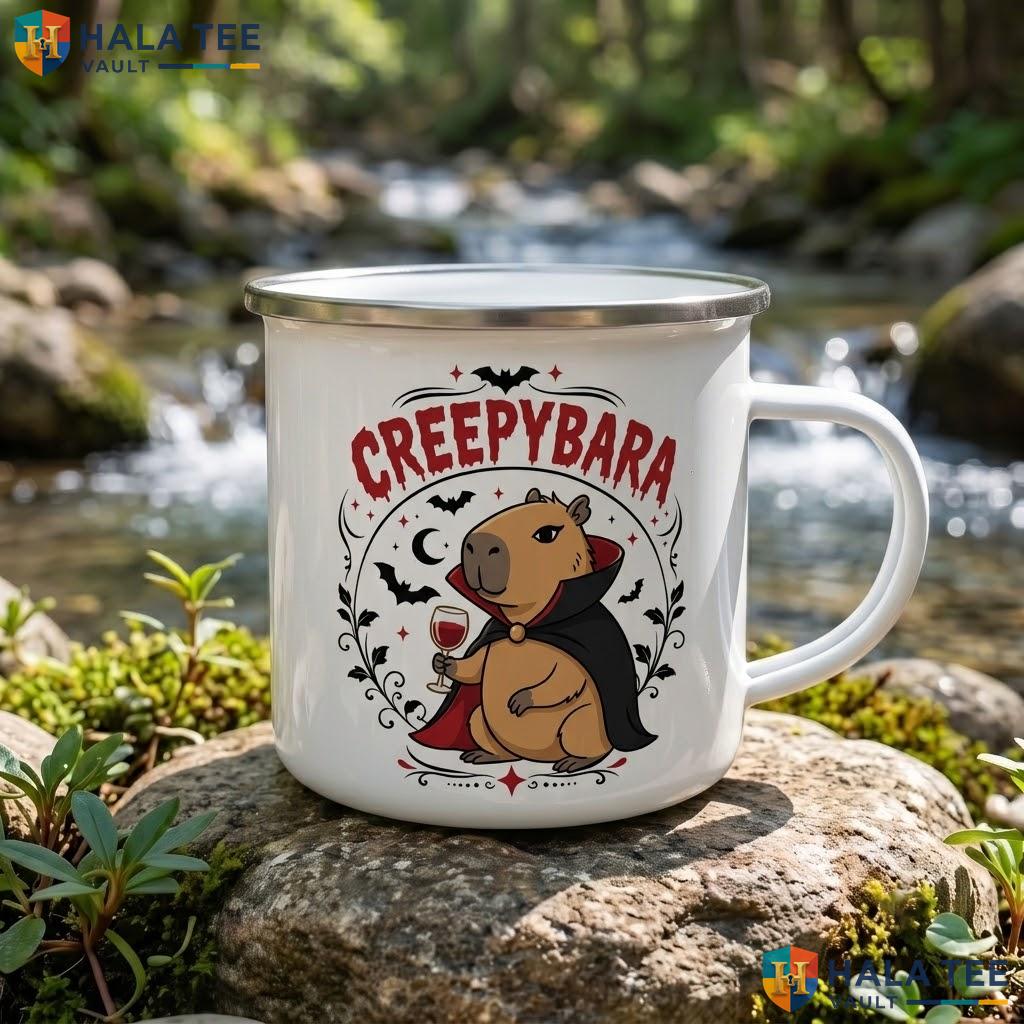 Vampire Capybara Halloween Accent Mug Funny Scary Creepybara Ceramic Coffee Mug