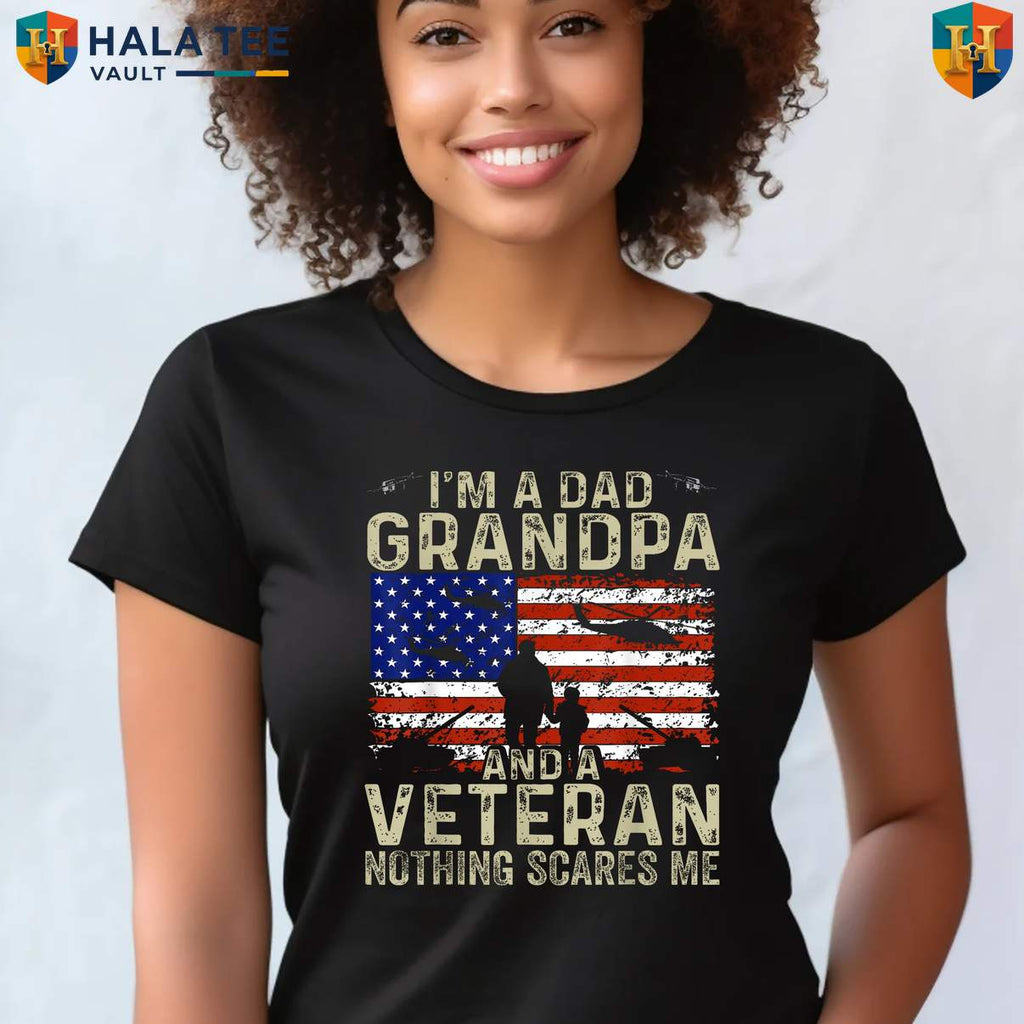 Veteran Grandpa Fathers Day Tee Shirt 2026 Dad Mens Apparel Gifts For Family Fan