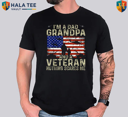 Veteran Grandpa Fathers Day T-Shirt 2026 Dad Mens Apparel Gifts For Family Fan
