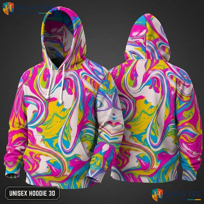 Vibrant Tie Dye 3D Hoodie Colorful Artistic Graphic Casual Streetwear
