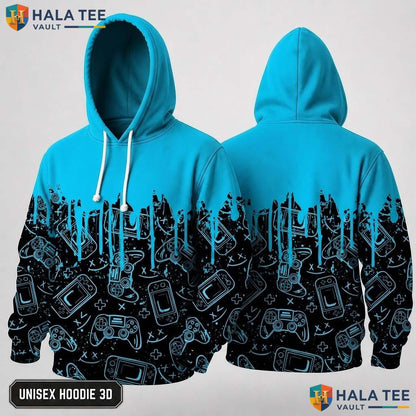 Video Game Controller Hoodie Warm Thick 3D Sweatshirt Boys Girls Apparel