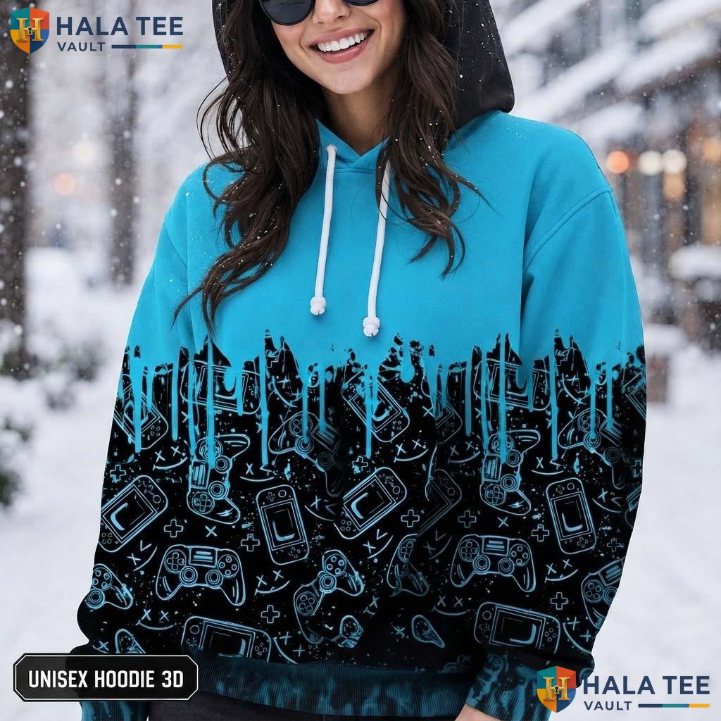 Video Game Controller Hoodie Warm Thick 3D Sweatshirt Boys Girls Apparel AOP Hoodie
