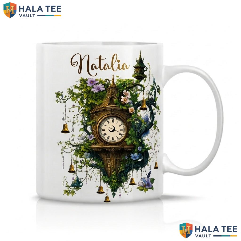 Vintage Clock Fantasy Ceramic Mug Custom Wizard Hat Halloween Coffee Cup