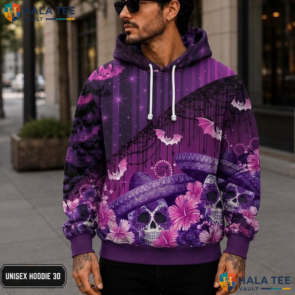 Vintage Floral Bat Skull 3D Printed Hoodie Flower Graphic Unisex Sweatshirt