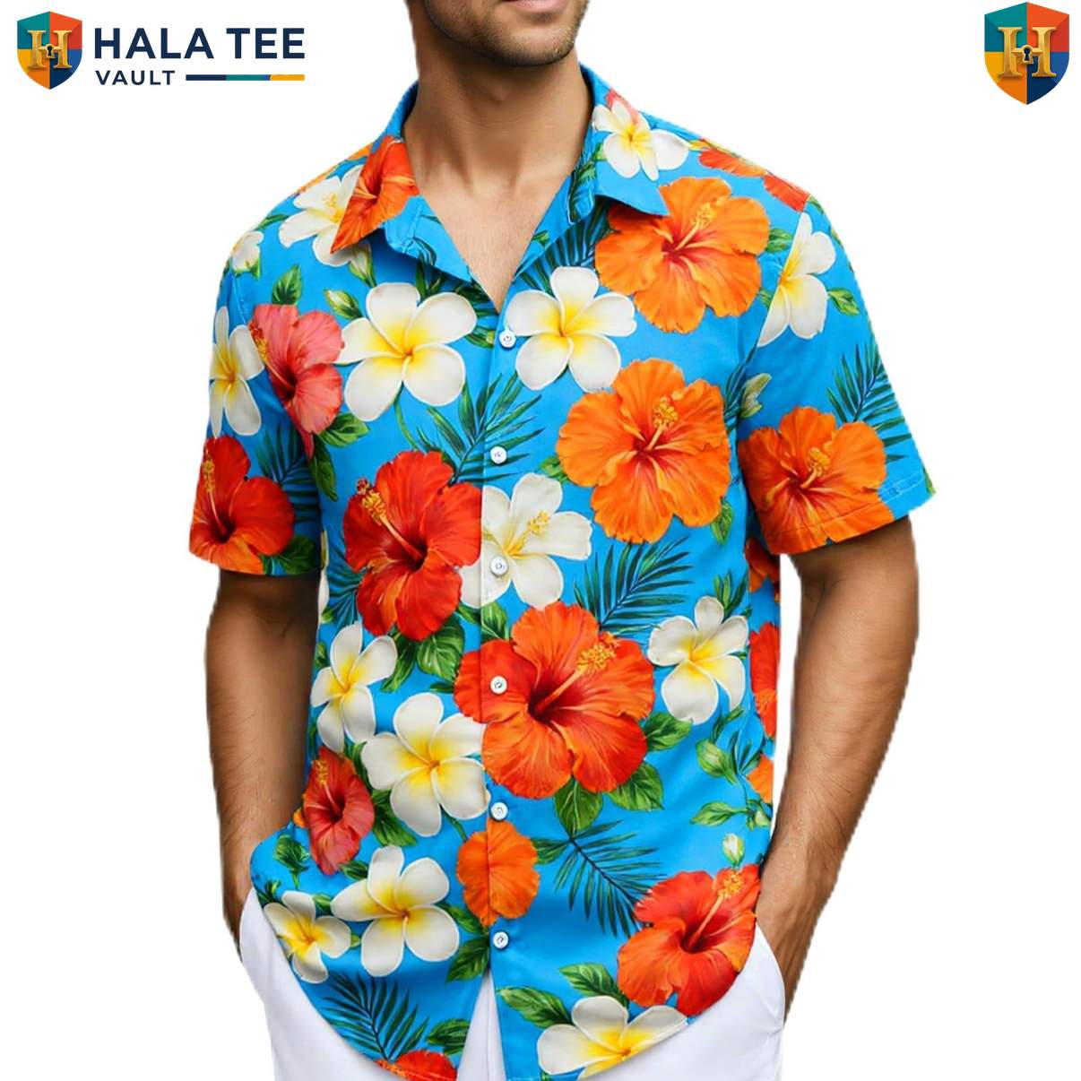 Vintage Floral Palm Aloha Shirt Mens Summer Beach Festival Camp Button Down