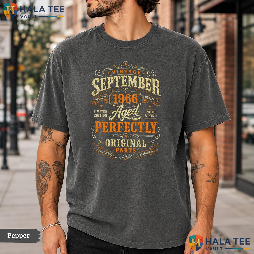 Vintage September 1966 Comfort Colors T-Shirt 60 Year Old 60th Birthday Men