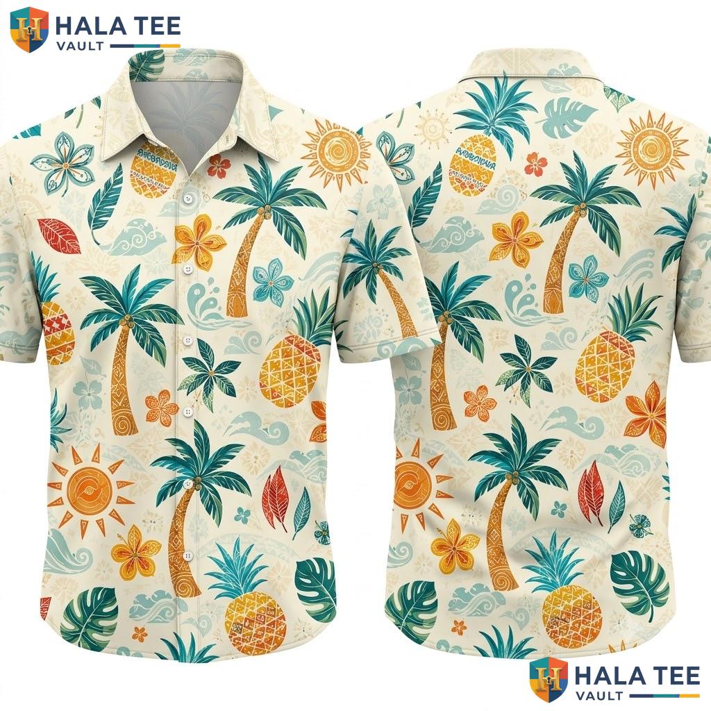 Vintage Tropical Flower Hawaiian Shirt Beige Casual Summer Top For Boys