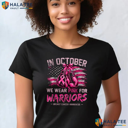 Warriors Breast Cancer Awareness Shirt October We Wear Pink Apparel