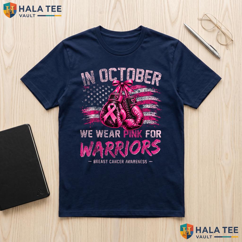 Warriors Breast Cancer Awareness Shirt October We Wear Pink Apparel Adult