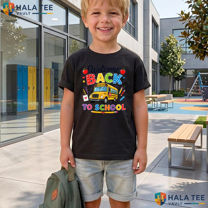 Welcome Back Bus Driver Shirt First Day Of School Graphic Apparel Top Adult