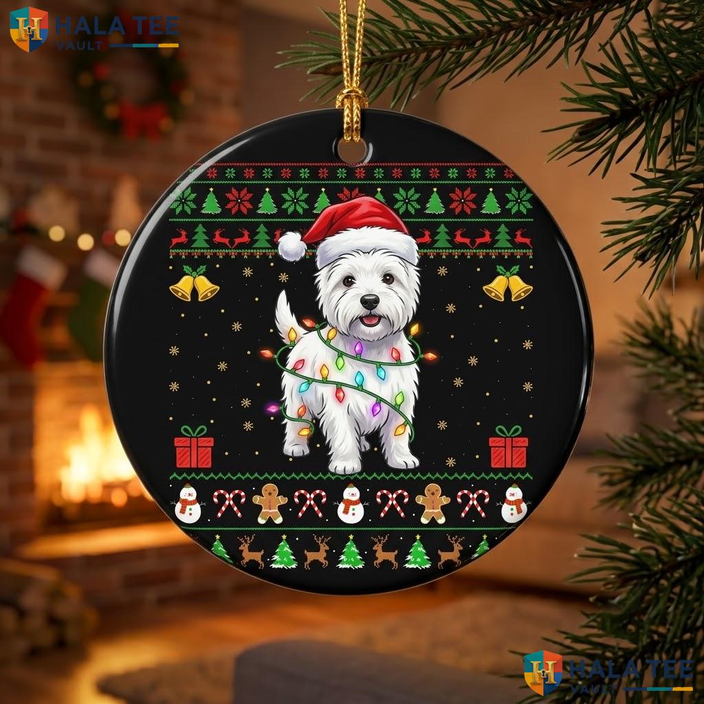 Westie Dog Lover Christmas Ornament Funny Santa Holiday Decor Gift