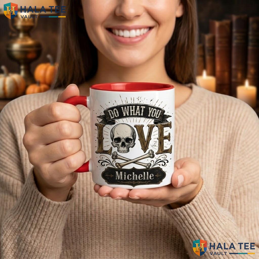 What Do You Love Skeleton Halloween Camping Mug Custom Skull Ceramic Coffee Mug
