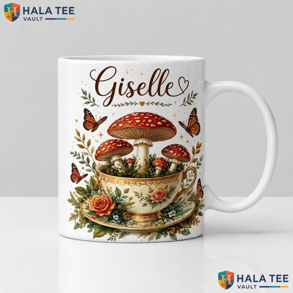 Whimsical Mushroom Fantasy Halloween Mug Custom Wizard Ceramic Coffee Cup