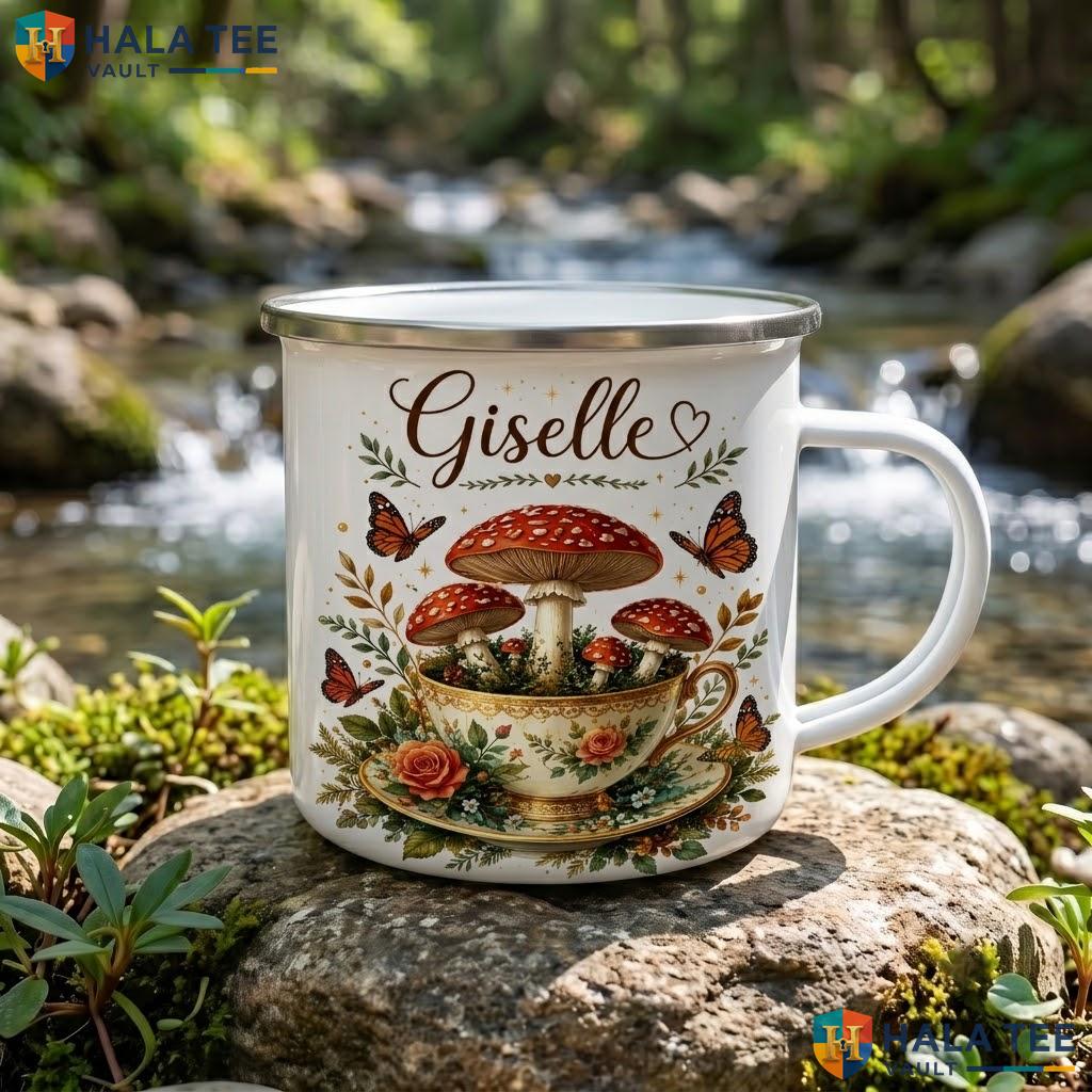 Whimsical Mushroom Fantasy Halloween Mug Custom Wizard Ceramic Coffee Accent Mug