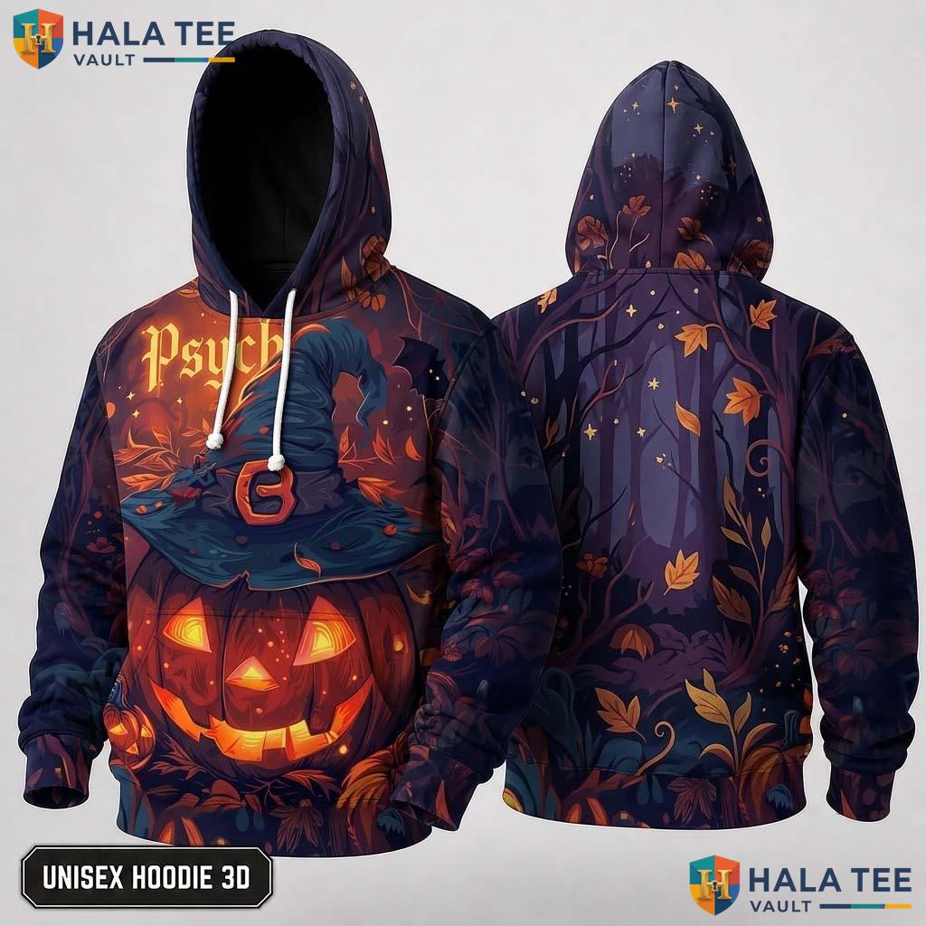 Whimsical Spooky Pumpkin 3D Hoodie Graphic Halloween Fun Sweatshirt
