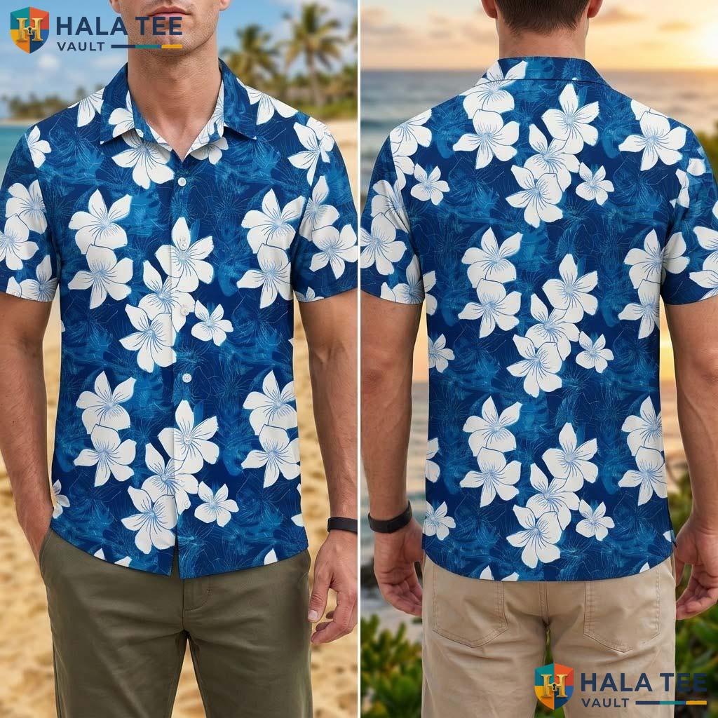 White Floral Print Tropical Shirt Mens Casual Short Sleeve Button Down