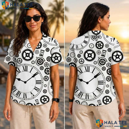 White Retro Funny Tropical Shirt Mens Crazy Graphic Vacation Apparel