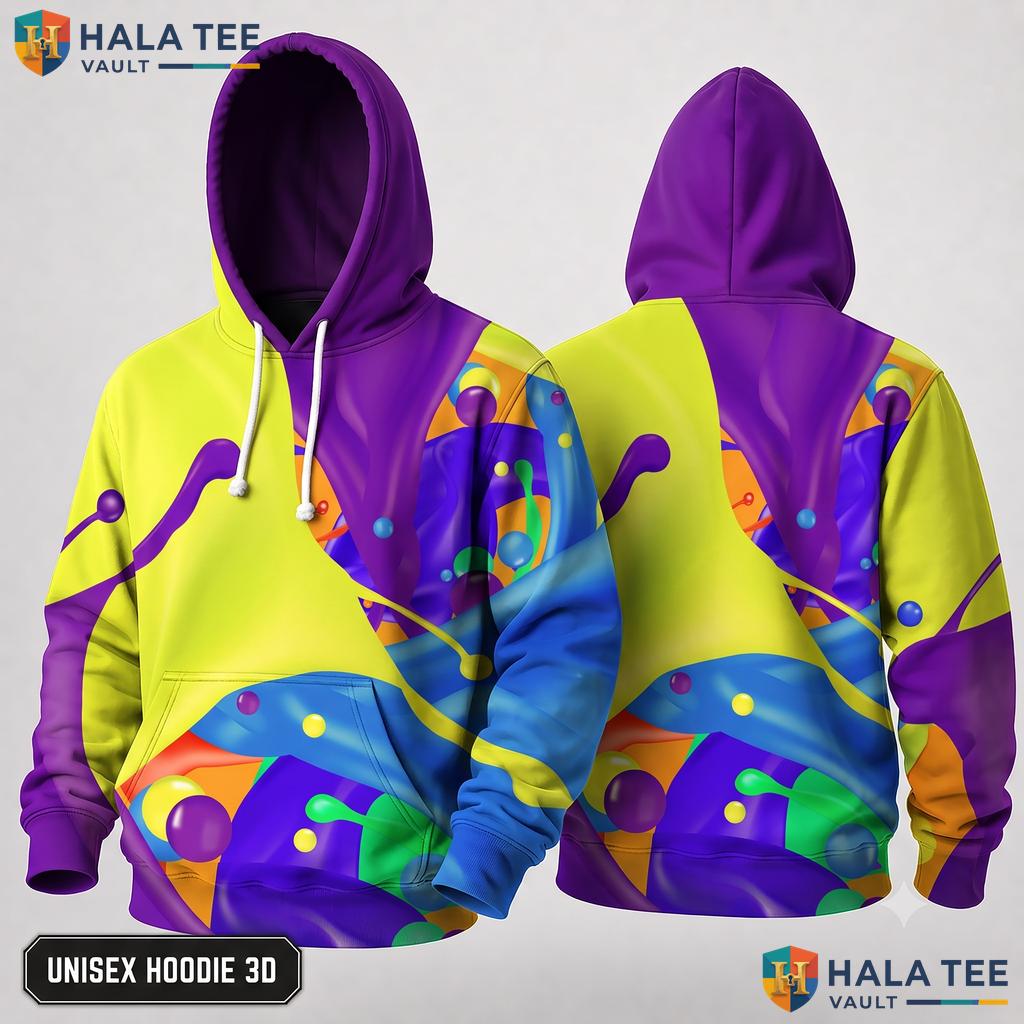 Yellow Realistic AOP Hoodie Men Women Graphic Novelty Pullover Sweatshirt