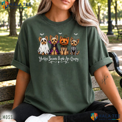 Yorkies People Creepy Funny Comfort Colors Shirt Halloween Dog Top