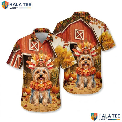 Yorkshire Terrier Thanksgiving Hawaiian Shirt Turkey Costume Apparel